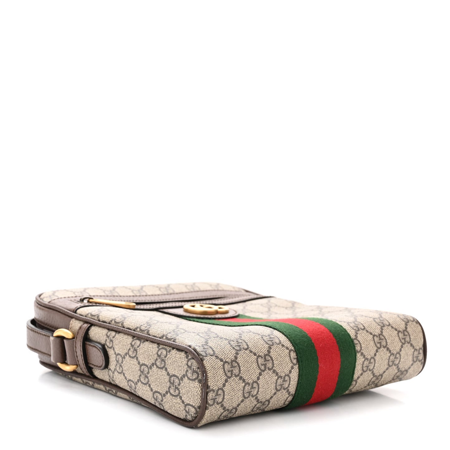 GG Supreme Monogram Web Small Ophidia Messenger Bag Brown