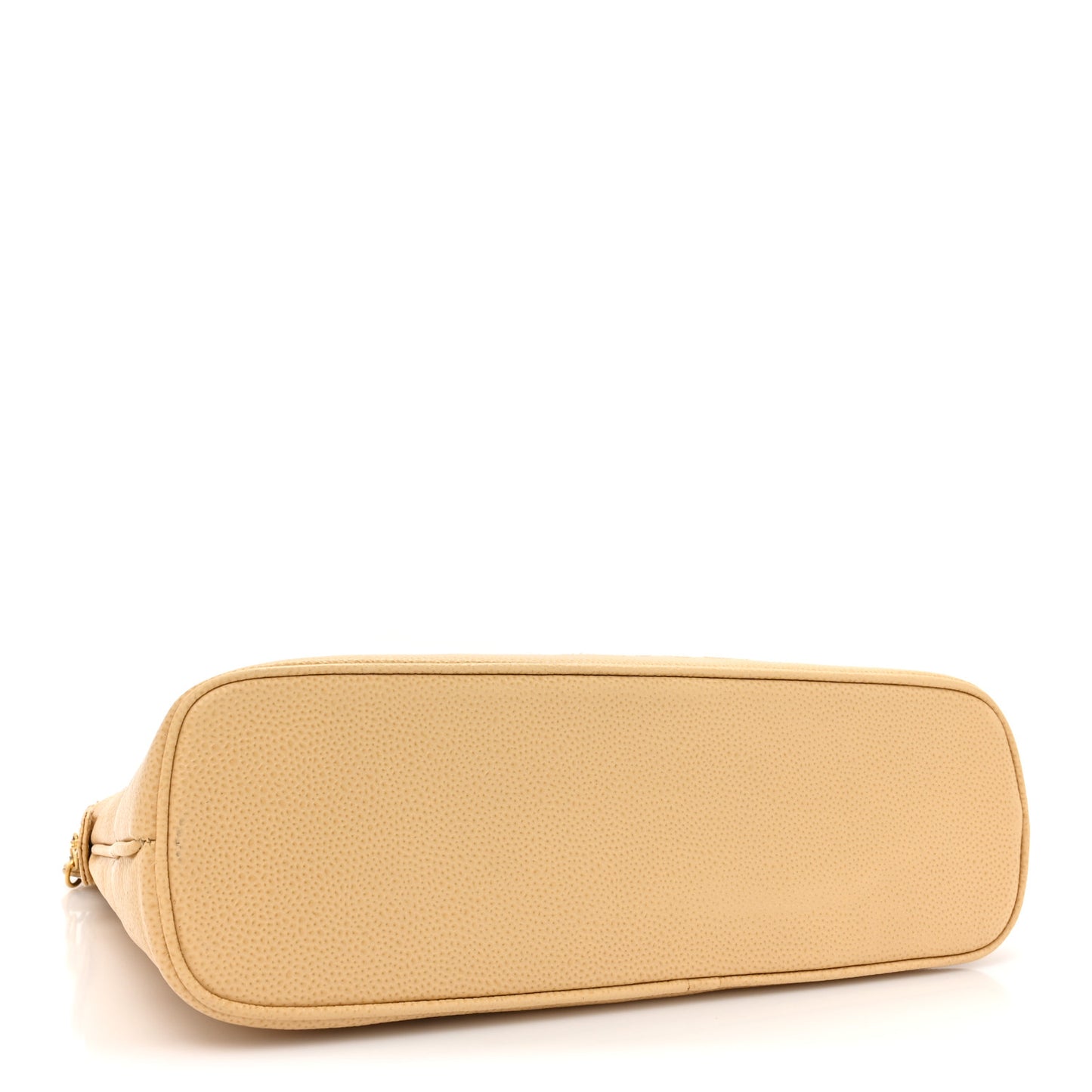 Caviar Logo Shoulder Bag Beige