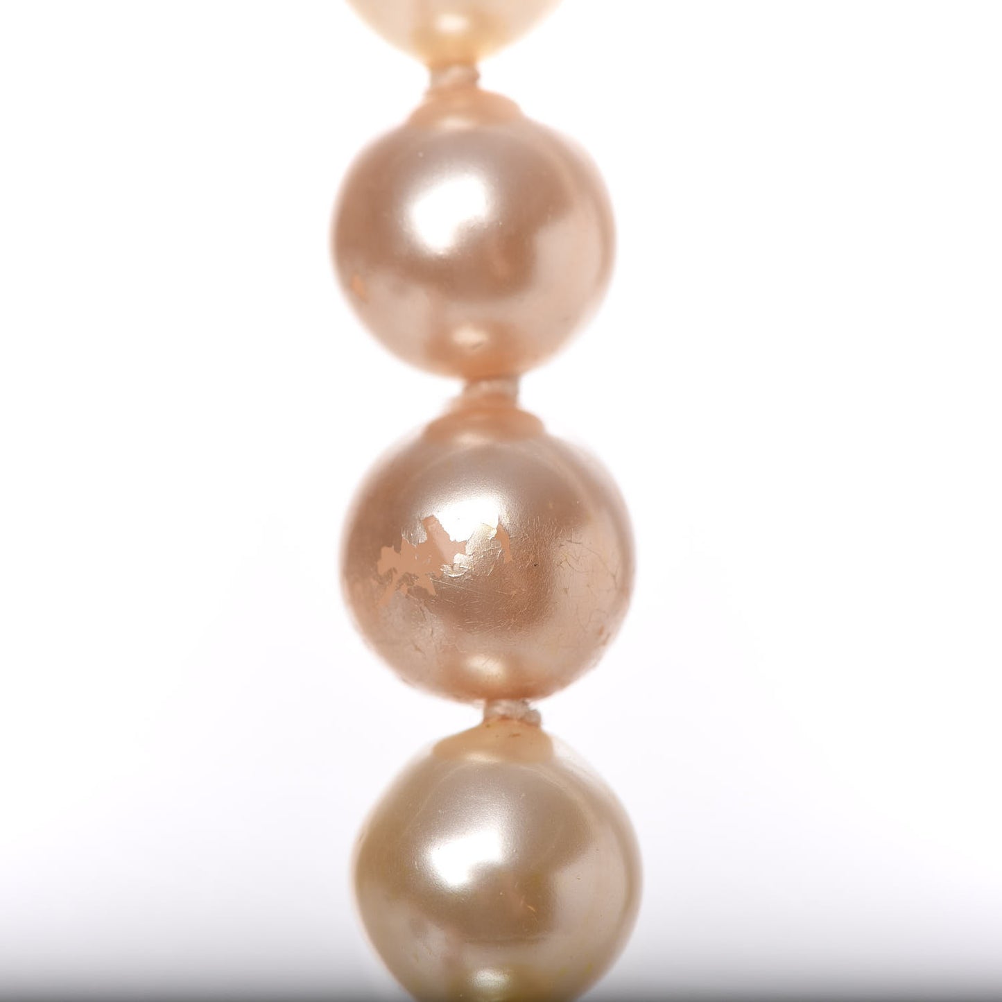 Pearl CC Long Necklace Gold Pink