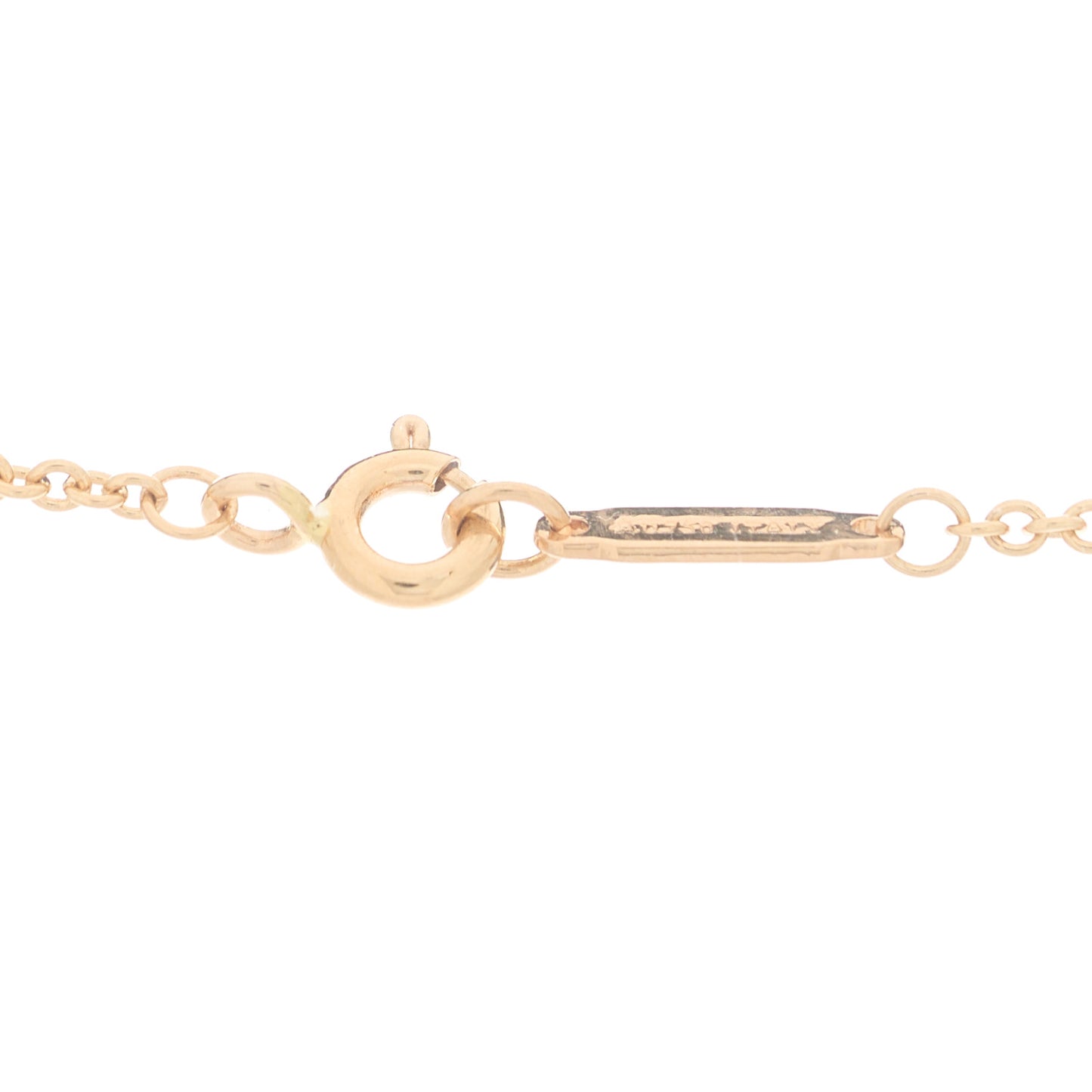 18K Rose Gold Diamond Tag Chain Necklace
