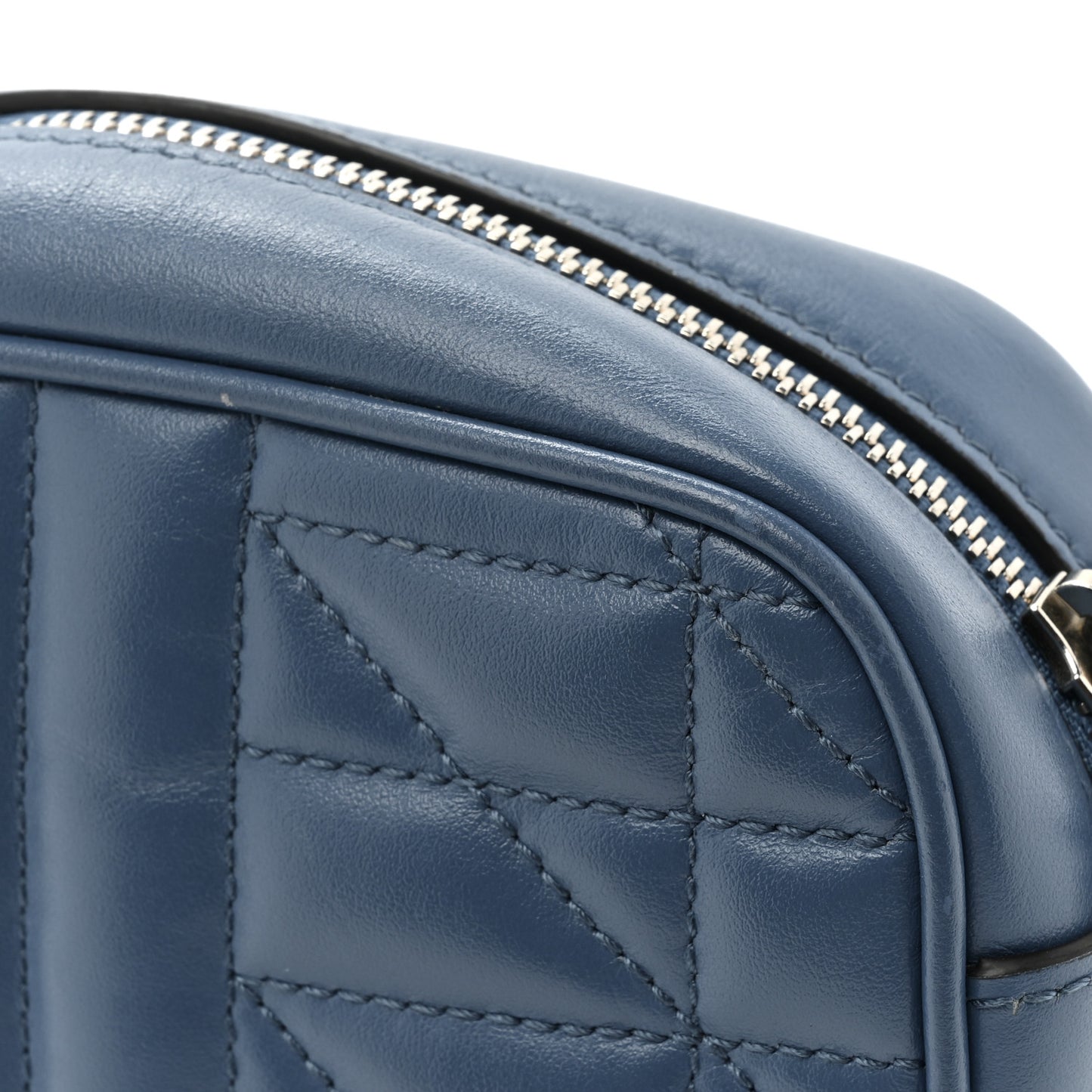 Calfskin Matelasse Aria Mini GG Marmont Chain Shoulder Bag Clear Blue
