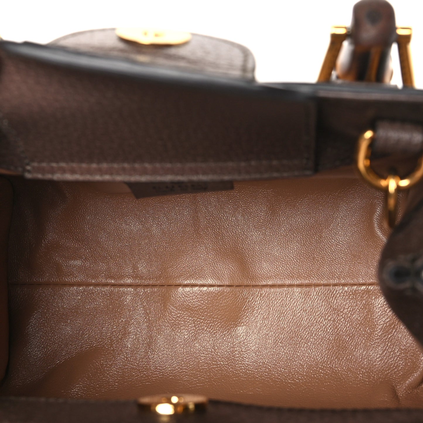 Monogram Jumbo GG Textured Dollar Calfskin Mini Diana Tote Bag Camel Ebony New Acero