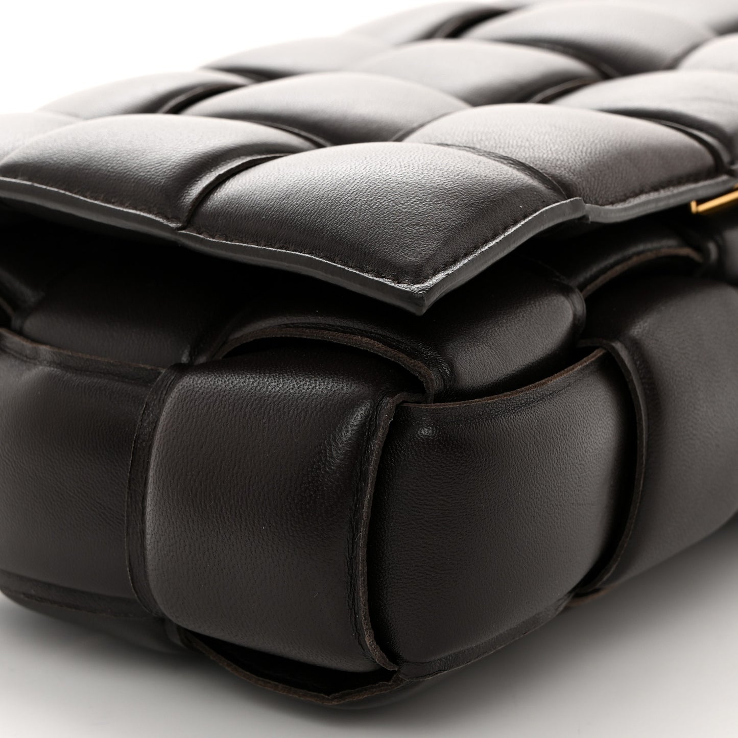 Nappa Maxi Intreccio Padded Cassette Crossbody Bag Fondente