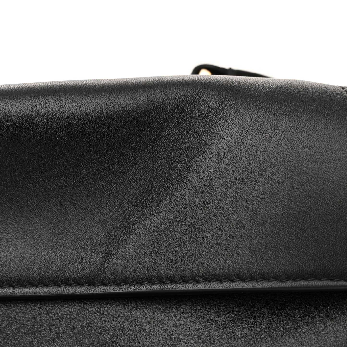 Natural Smooth Calfskin Medium Rodeo Top Handle Handbag Black