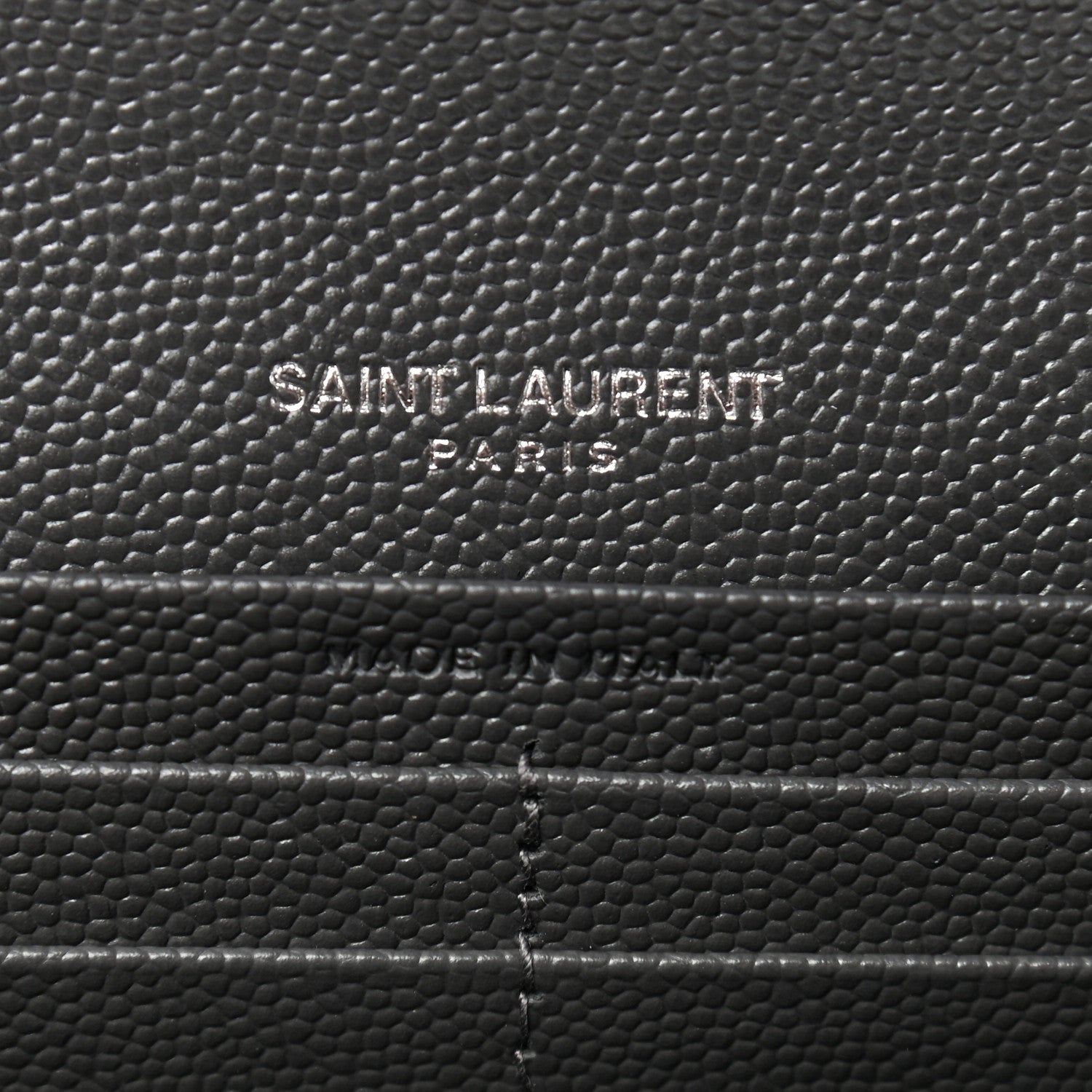 Saint Laurent Grain De Poudre Matelasse Chevron Monogram Flap Wallet Storm 6 of 8
