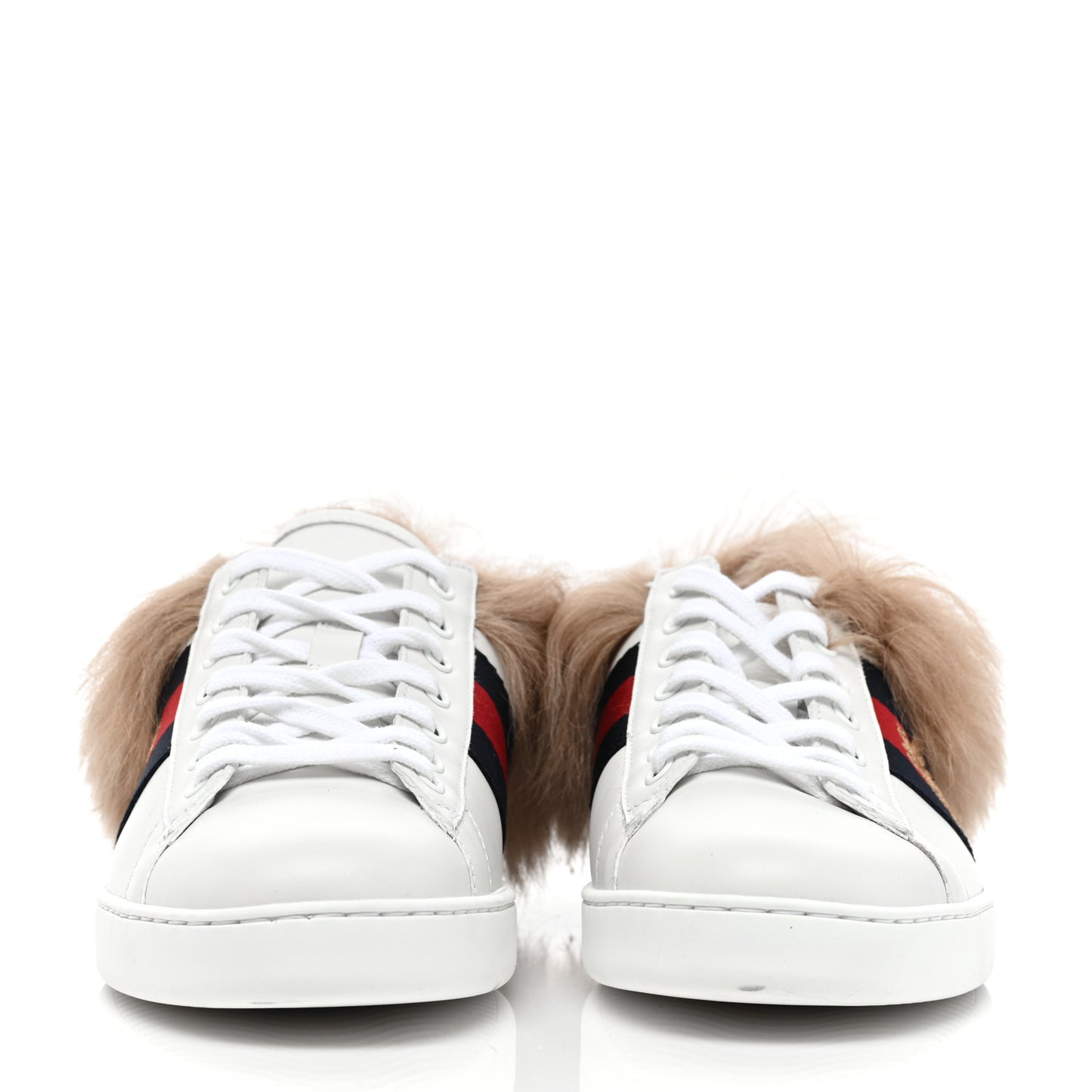 Calfskin Wool Web Bee Embroidered Womens Ace Sneakers 39.5 White