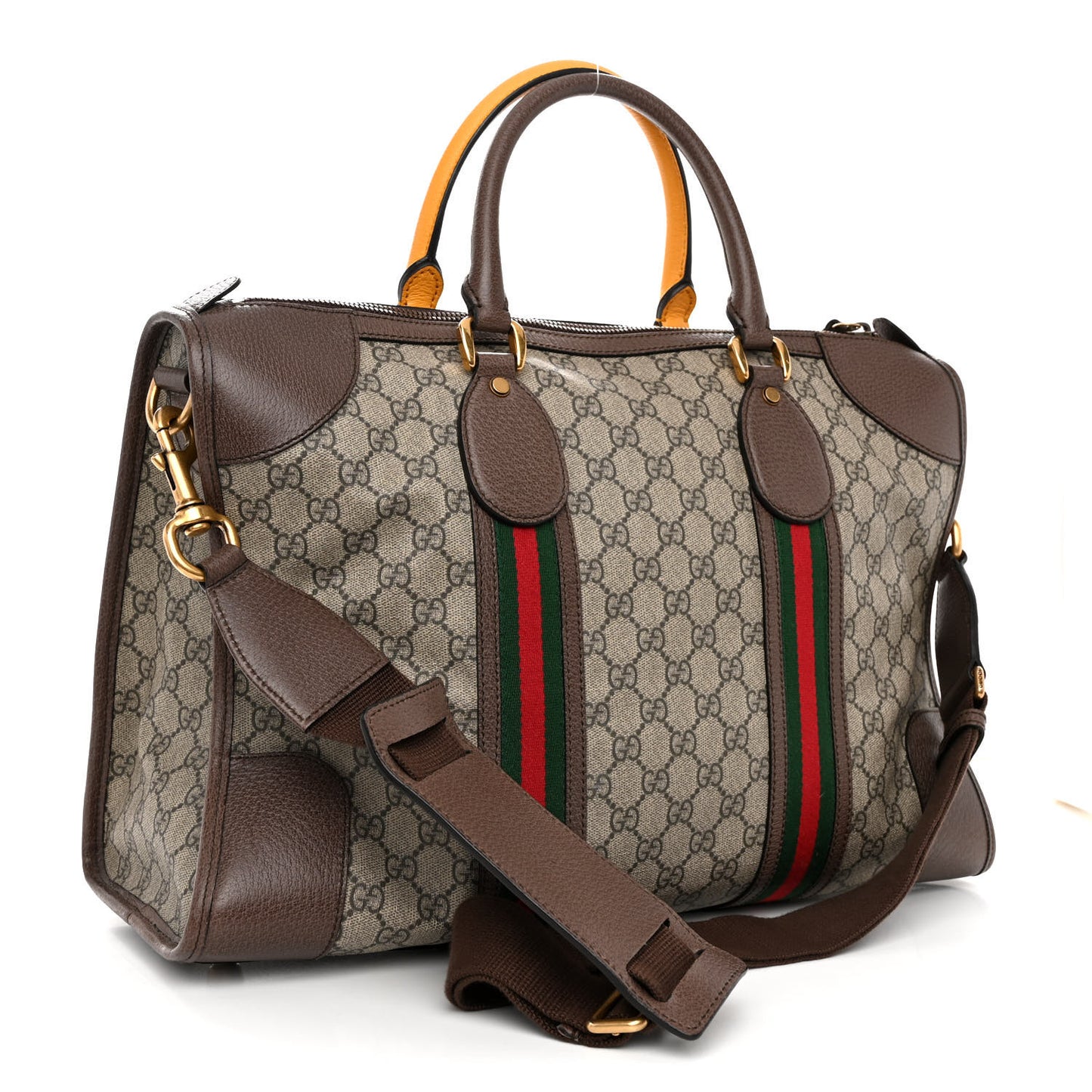 Soft GG Supreme Monogram Web Large Duffle Bag Beige New Acero Crop