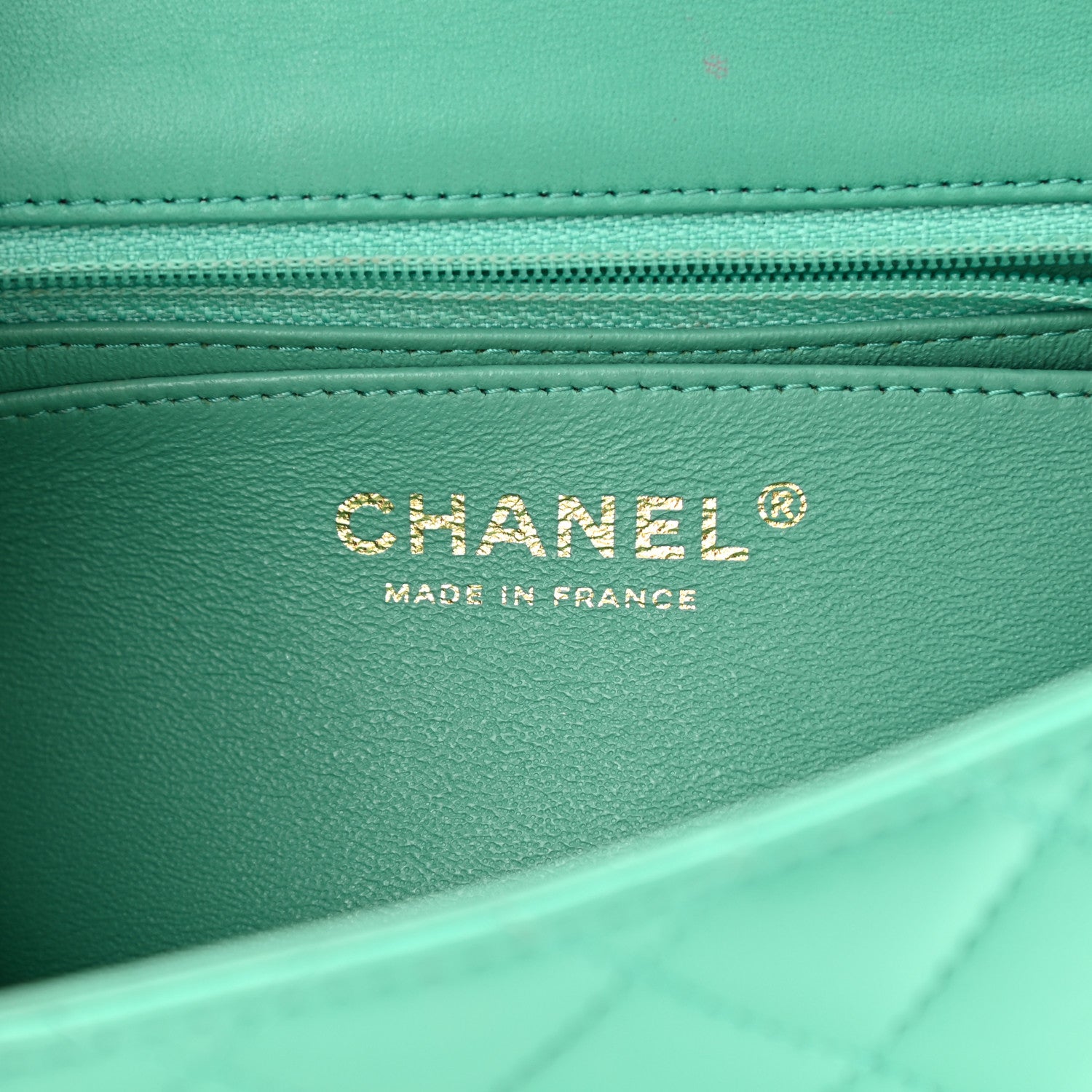 Chanel Lambskin Quilted Mini Square Flap Green 6 of 13