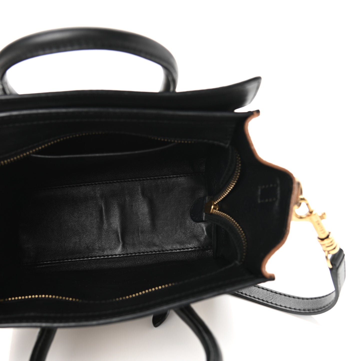 Satin Calfskin Suede Nano Tri-Color Luggage Seashell