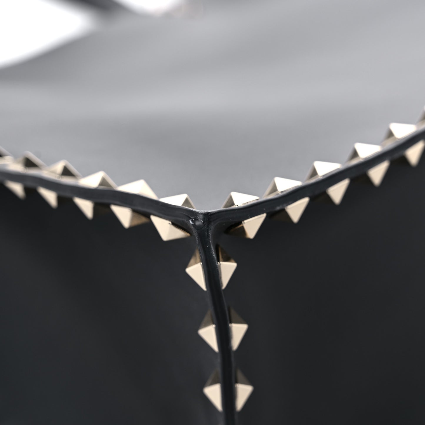 Calfskin Rockstud Vertical Tote Black