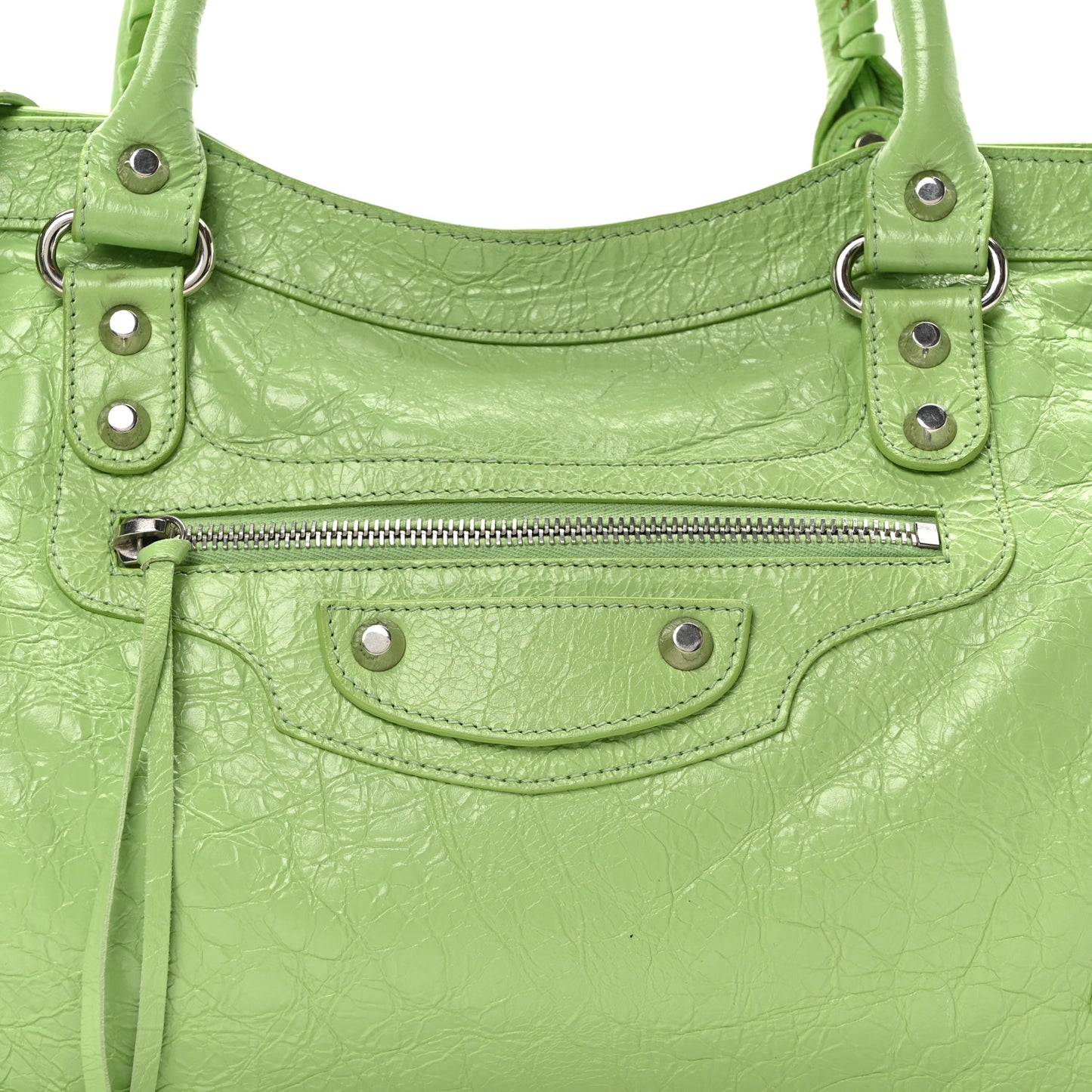 Agneau Arena Storico Classic Silver Hardware Medium Le City Green