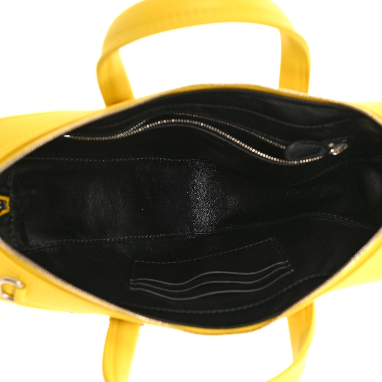 Balenciaga Shiny Day Calfskin Logo XS Triangle Duffle Jaune Black 5 of 10