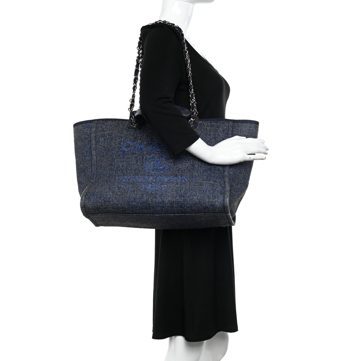 Denim Large Deauville Tote Navy Dark Blue