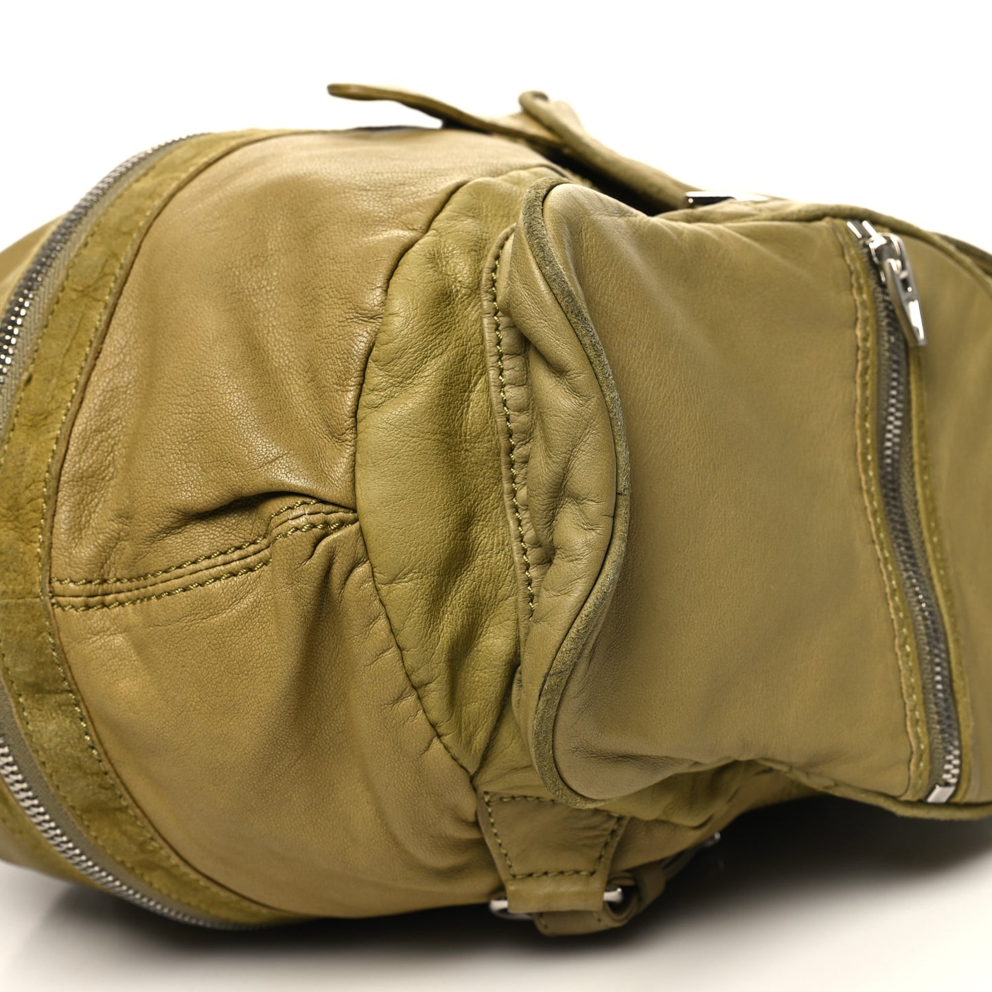 Lambskin Mini Marti Backpack Green Silver Hardware