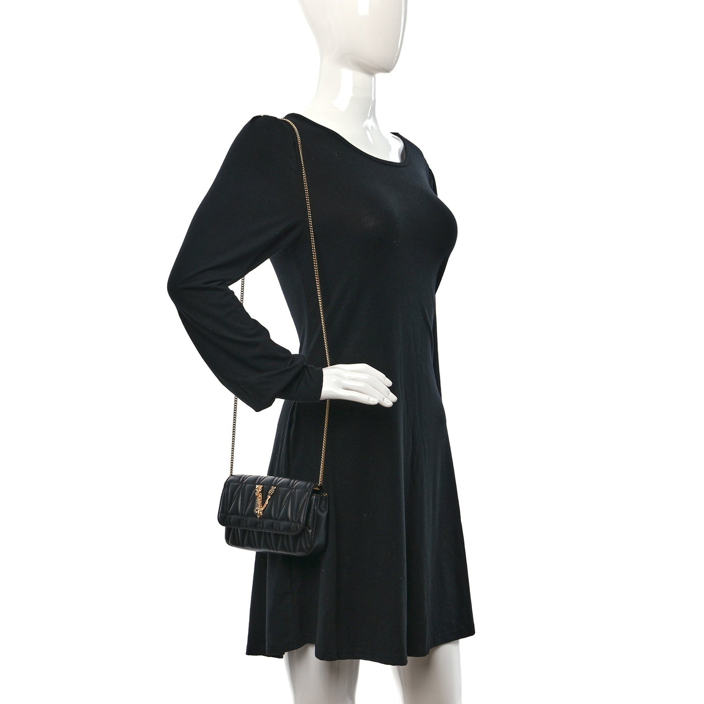 Nappa Quilted Virtus Evening Bag Black