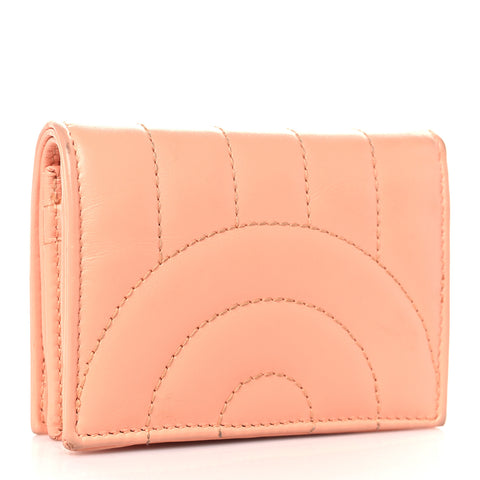 Calfskin Vertical Ring Matelasse GG Marmont Card Case Wallet Peachy Chic