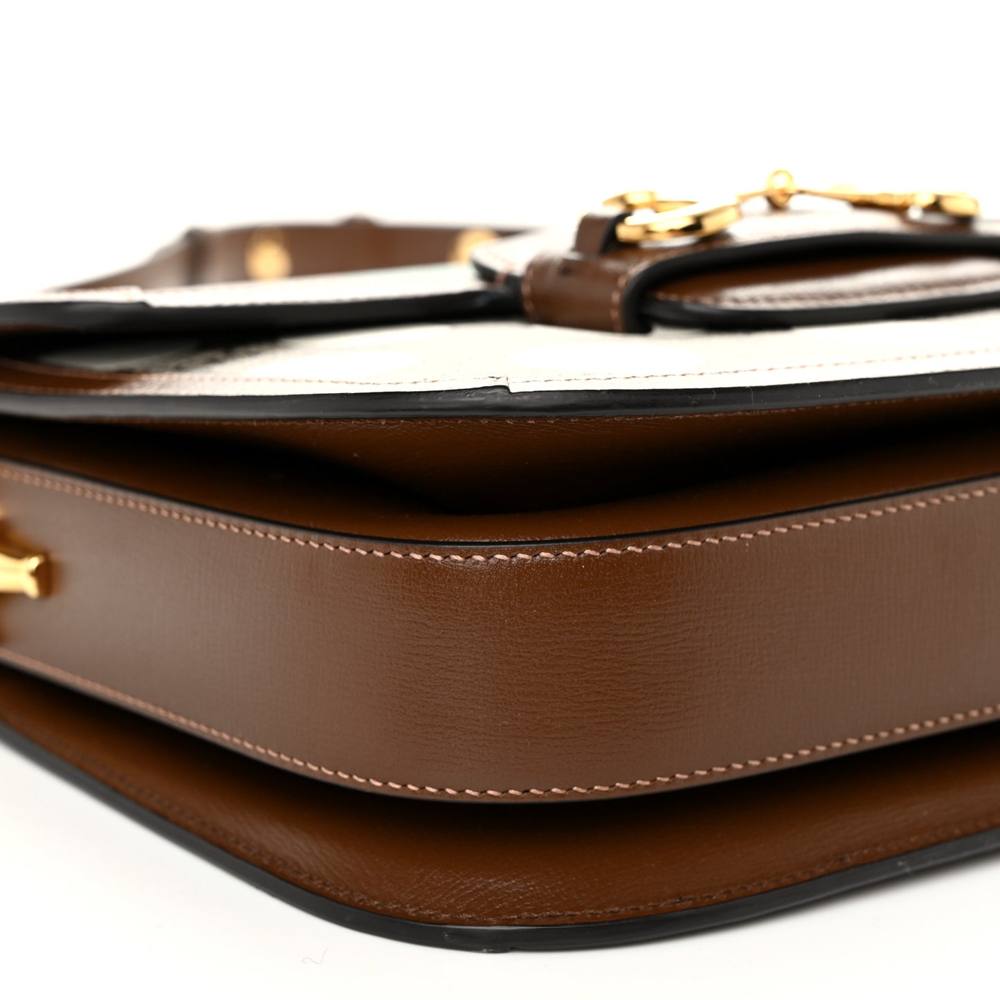 GG Supreme Monogram Geometric Horsebit 1955 Shoulder Bag Beige Multicolor Brown Sugar
