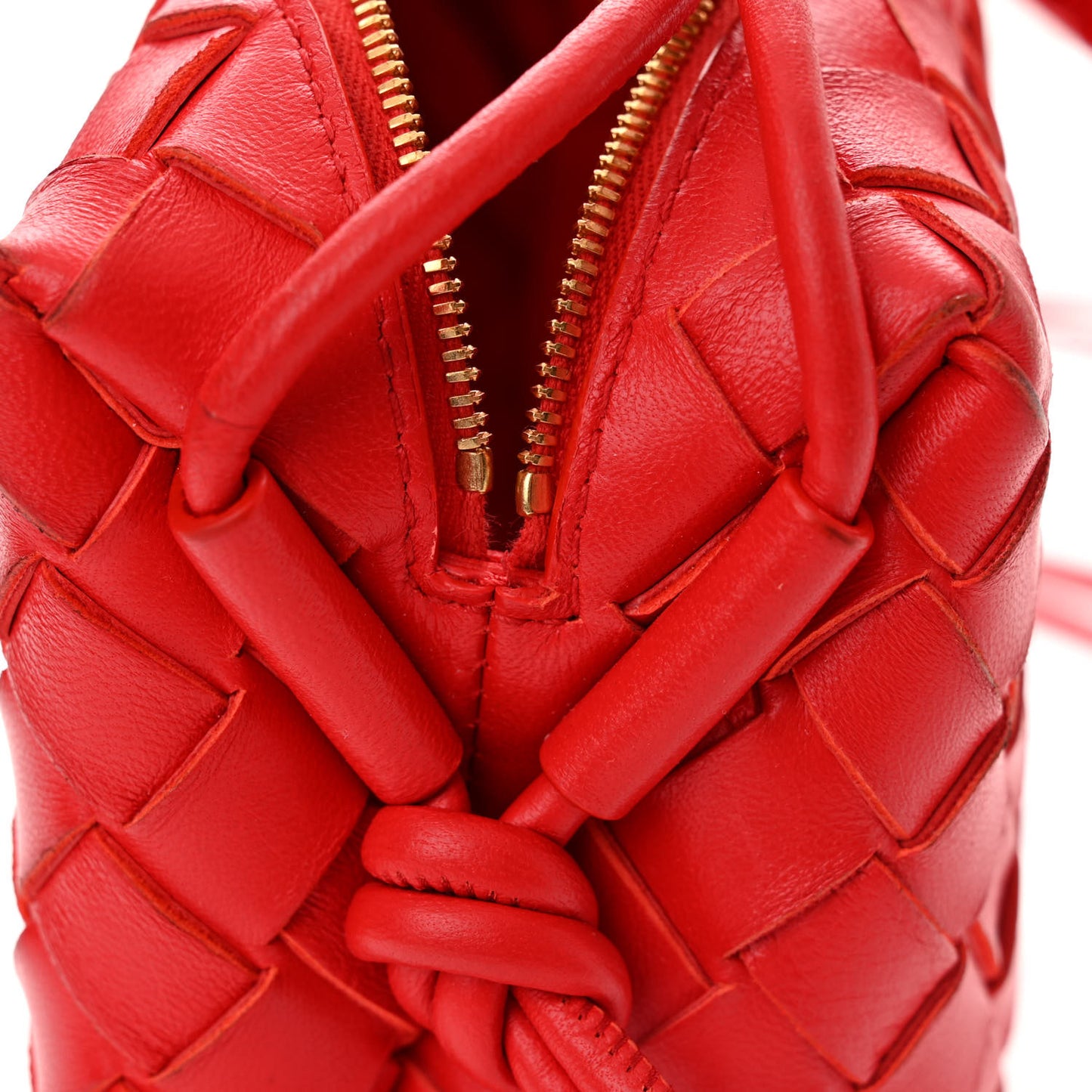 Nappa Intrecciato Mini Loop Camera Bag Redstone