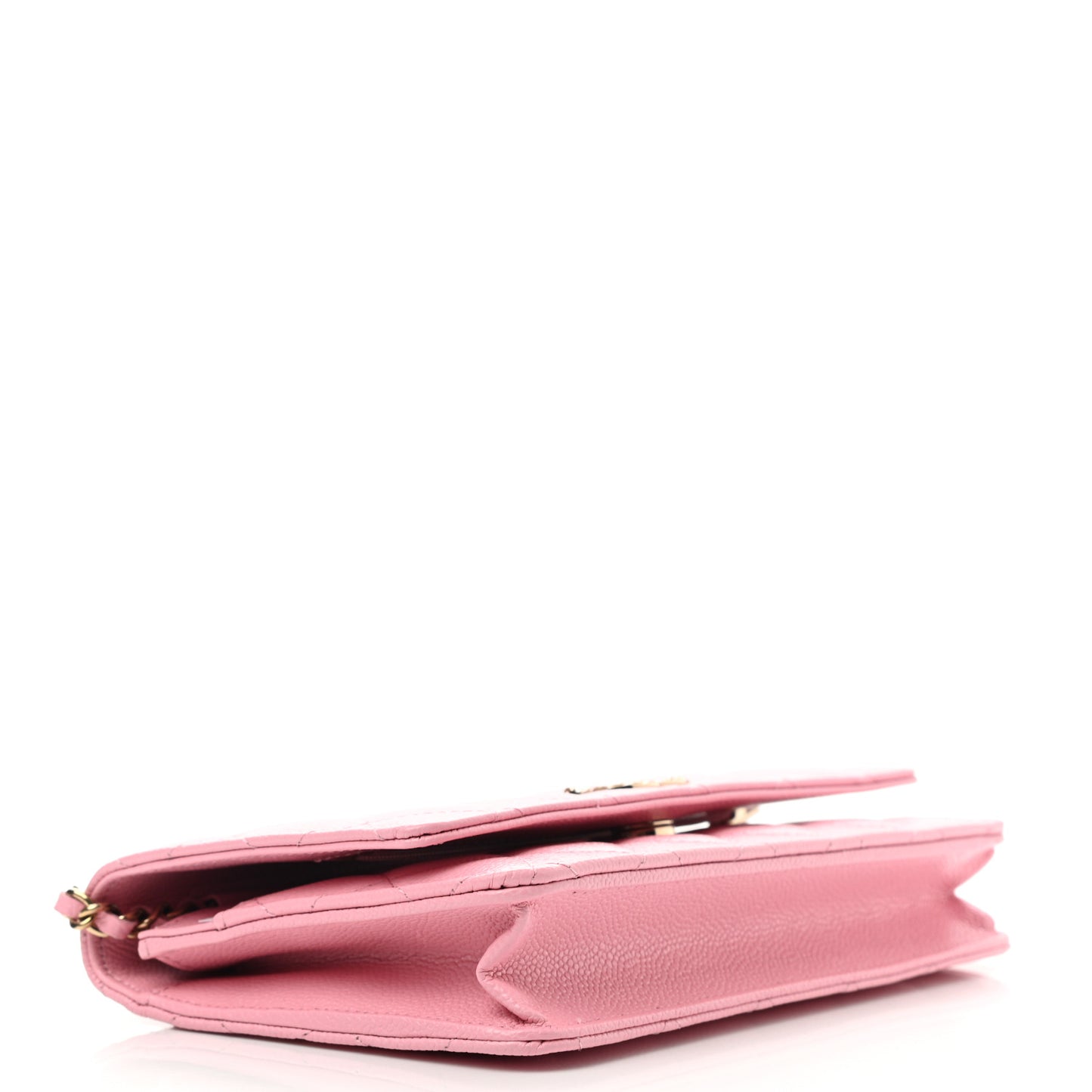 Caviar Quilted Chain CC Wallet On Chain WOC Pink