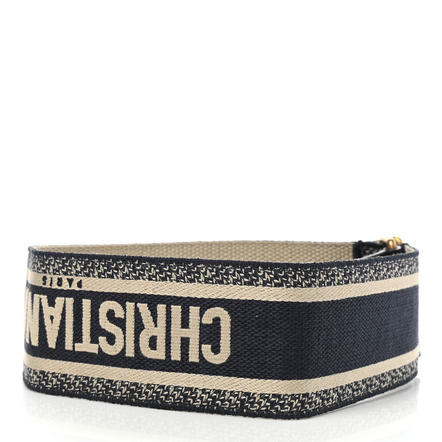 Canvas Embroidered Shoulder Strap Black