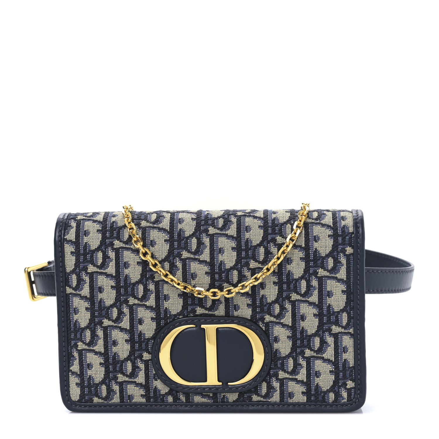 Christian Dior Oblique 30 Montaigne 2-In-1 Pouch Blue 1 of 9