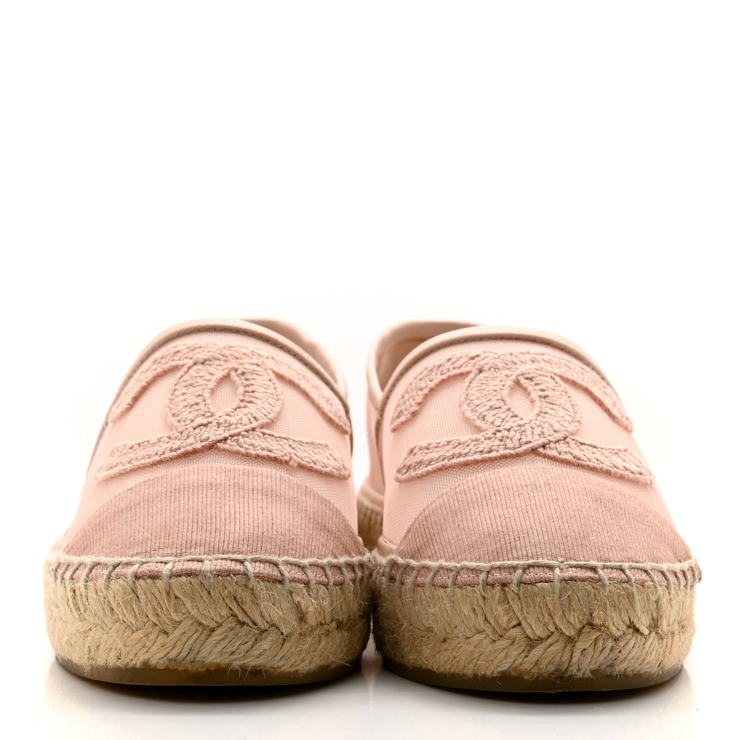 Mesh Grosgrain CC Espadrilles 35 Pink