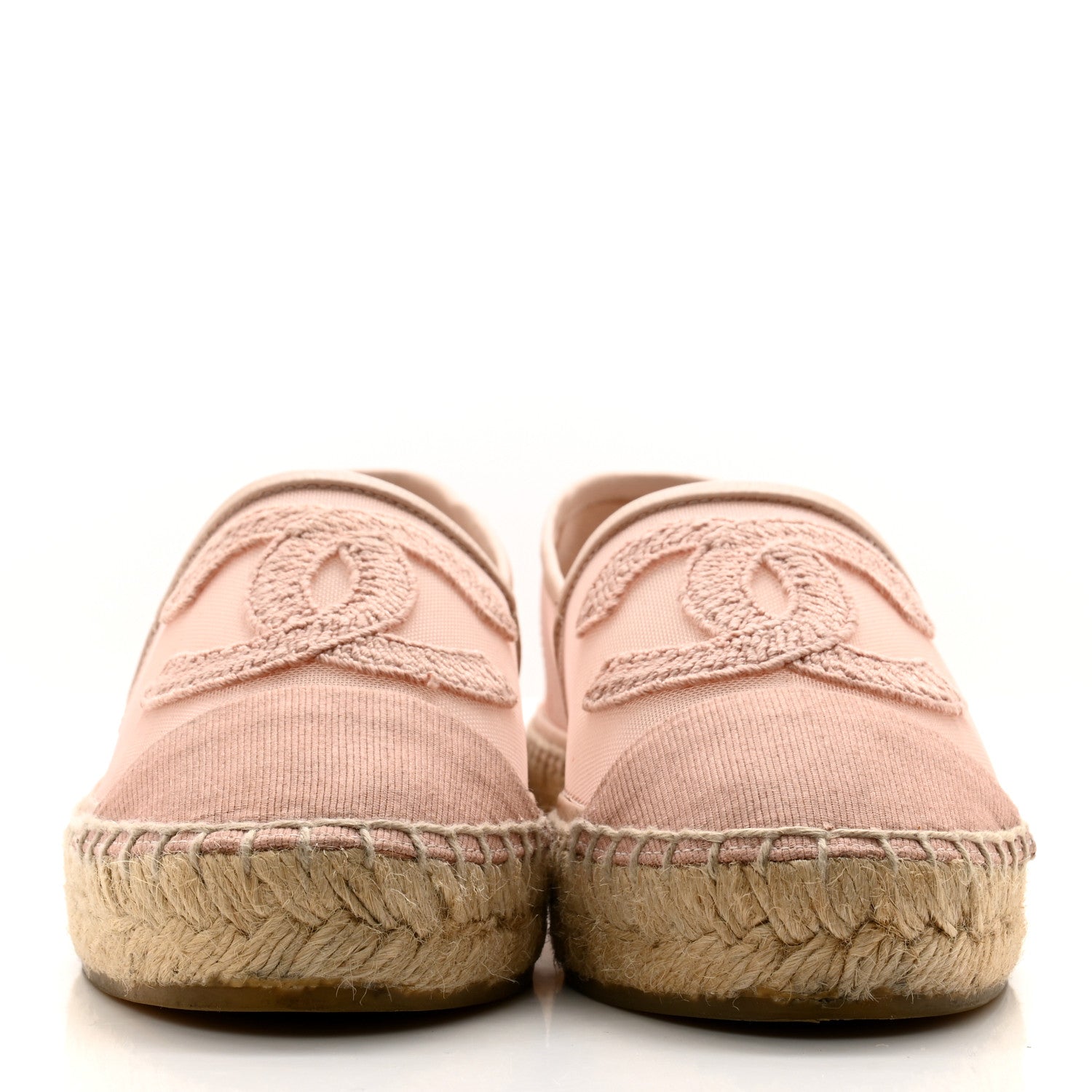 Chanel Mesh Grosgrain CC Espadrilles 35 Pink 2 of 10