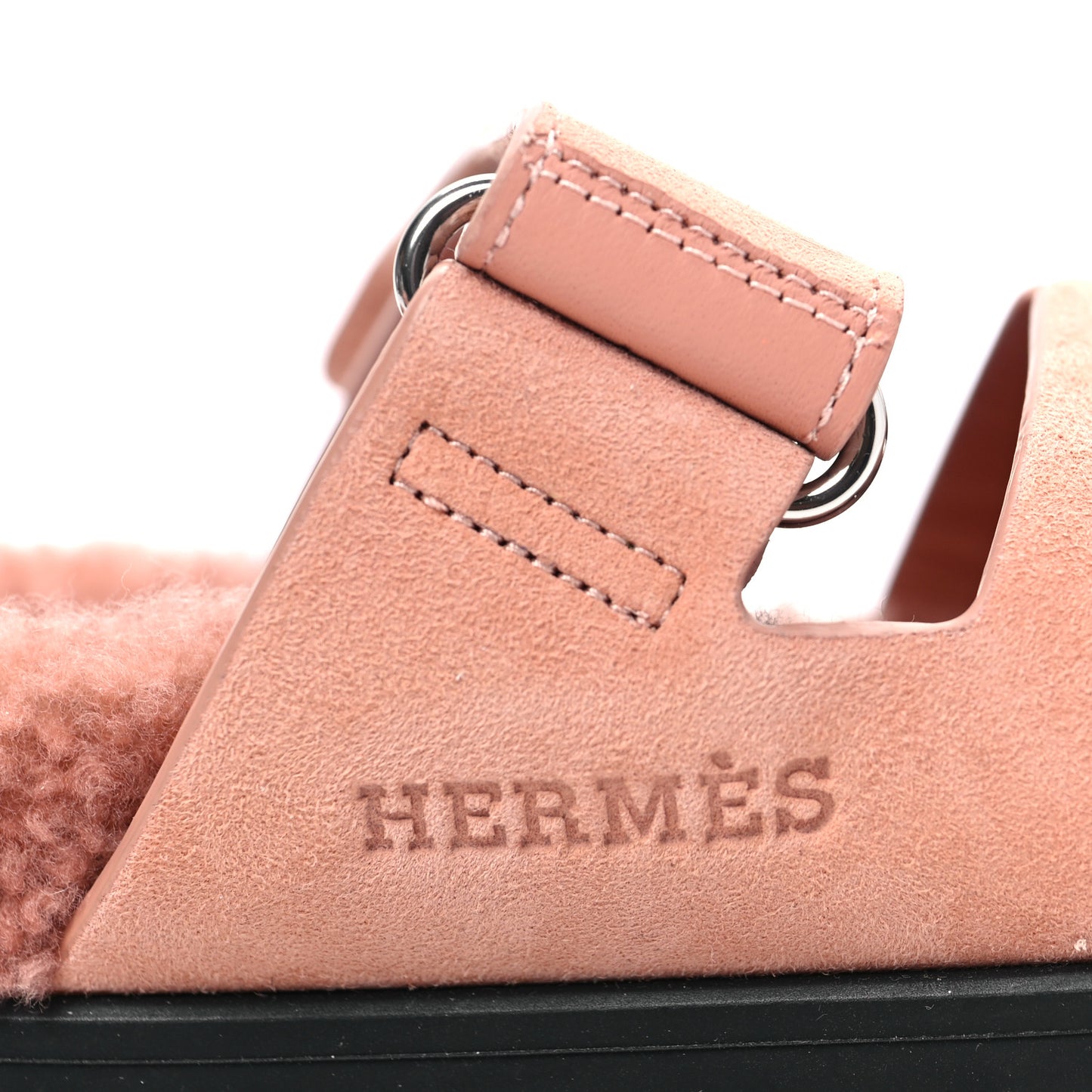 Suede Goatskin Woolskin Womens Chypre Sandals 35.5 Rose Aube