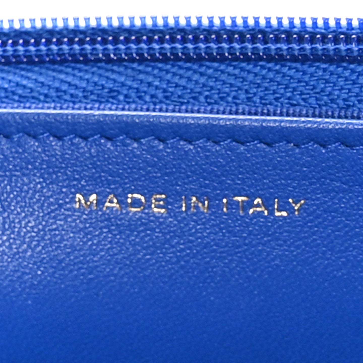Lambskin Quilted Wallet On Chain WOC Blue