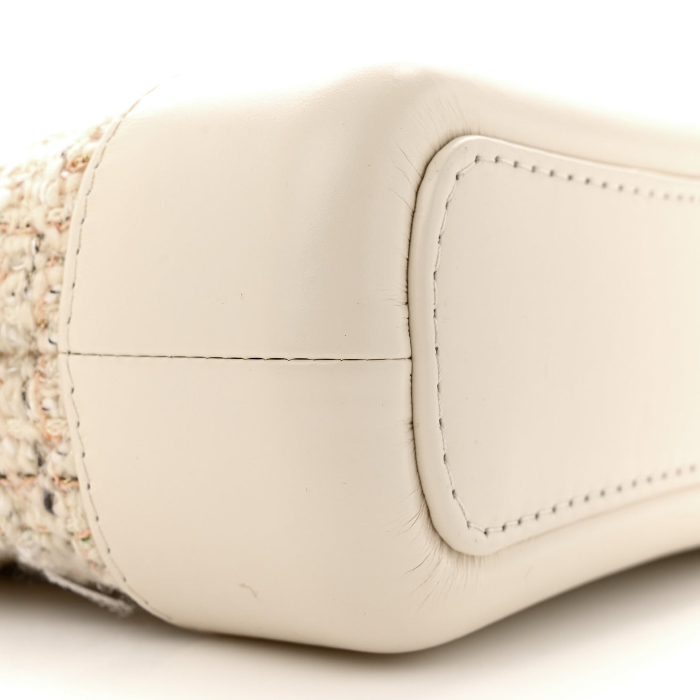 Tweed Calfskin Quilted Small Gabrielle Hobo Beige Ivory
