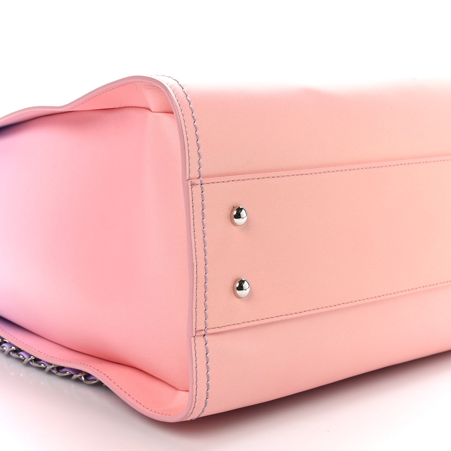 Shaded Calfskin Small Deauville Tote Light Purple Pink Coral