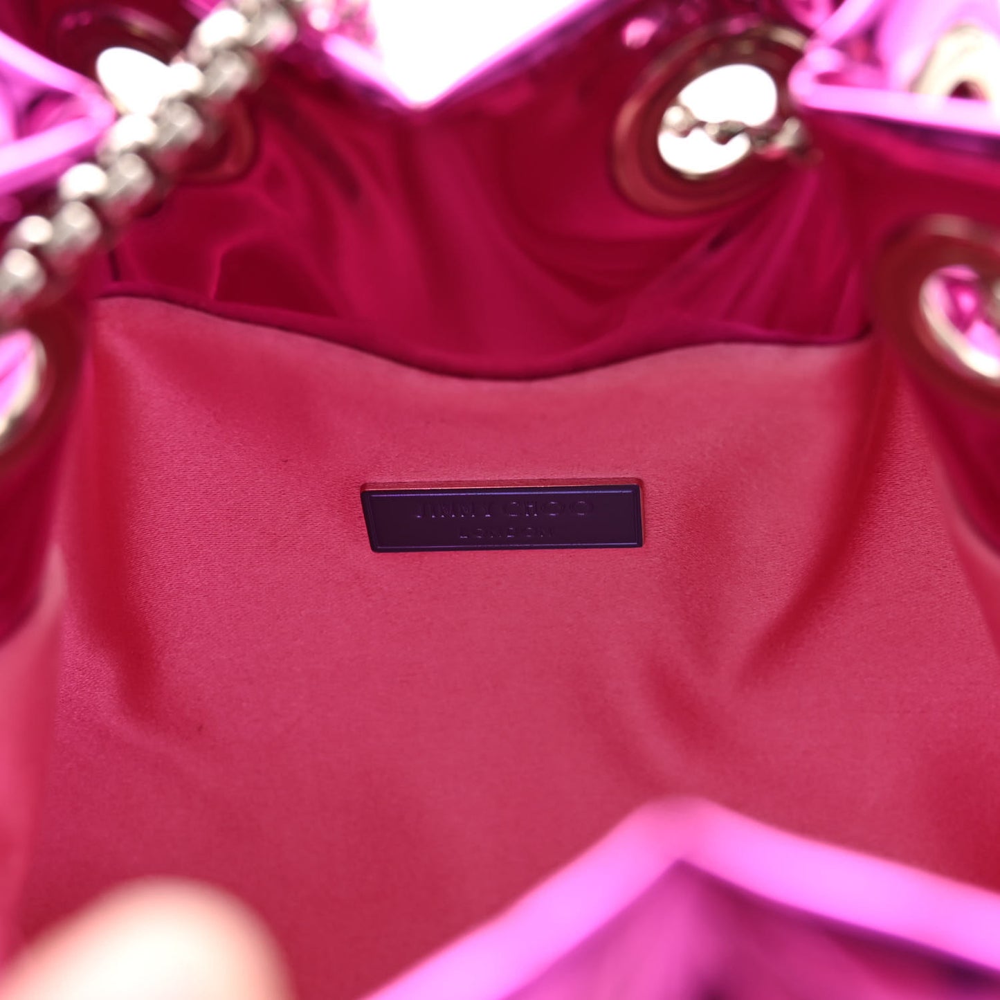 Metallic Fabric Bon Bon Mini Bag Fuchisa