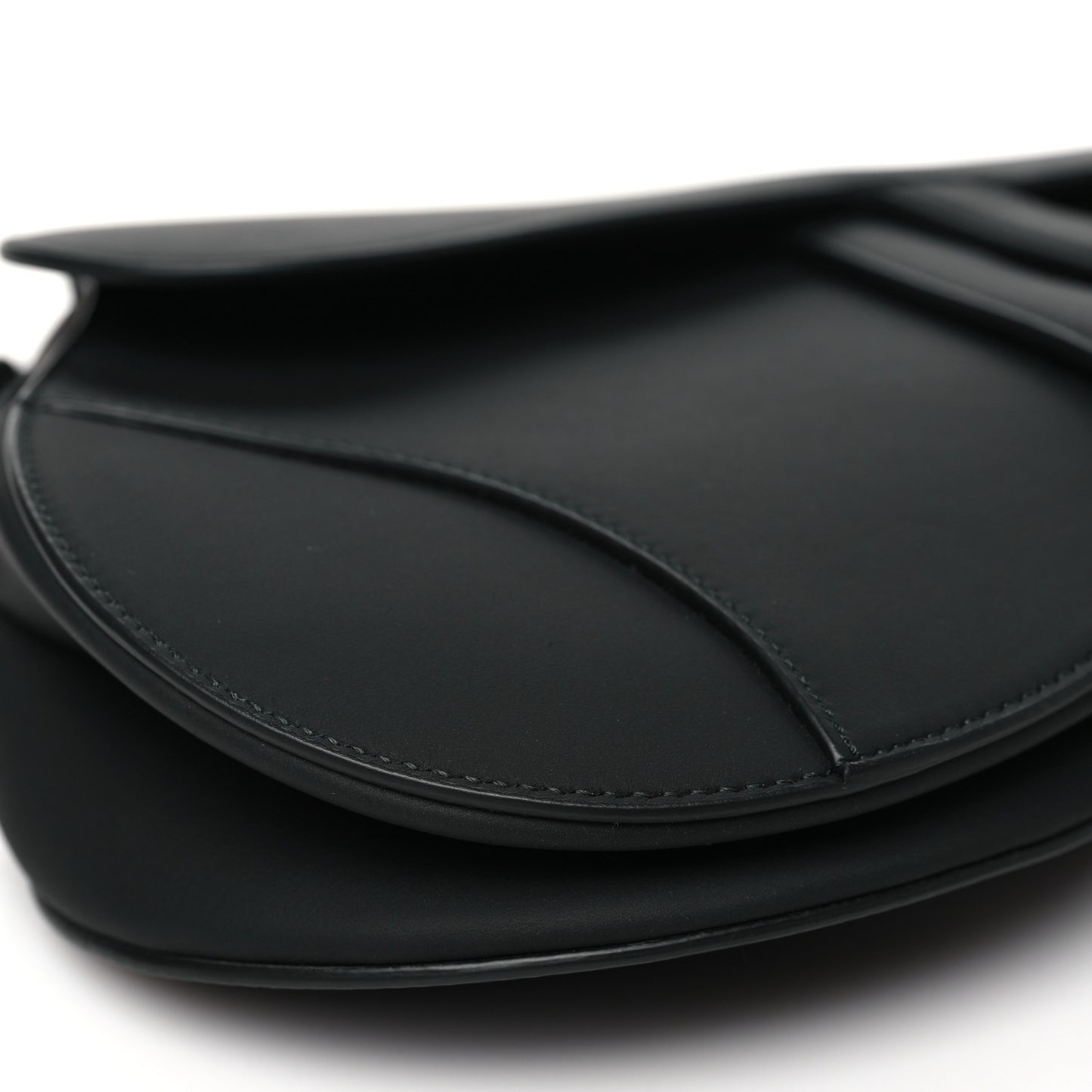Ultra Matte Calfskin Saddle Bag Black