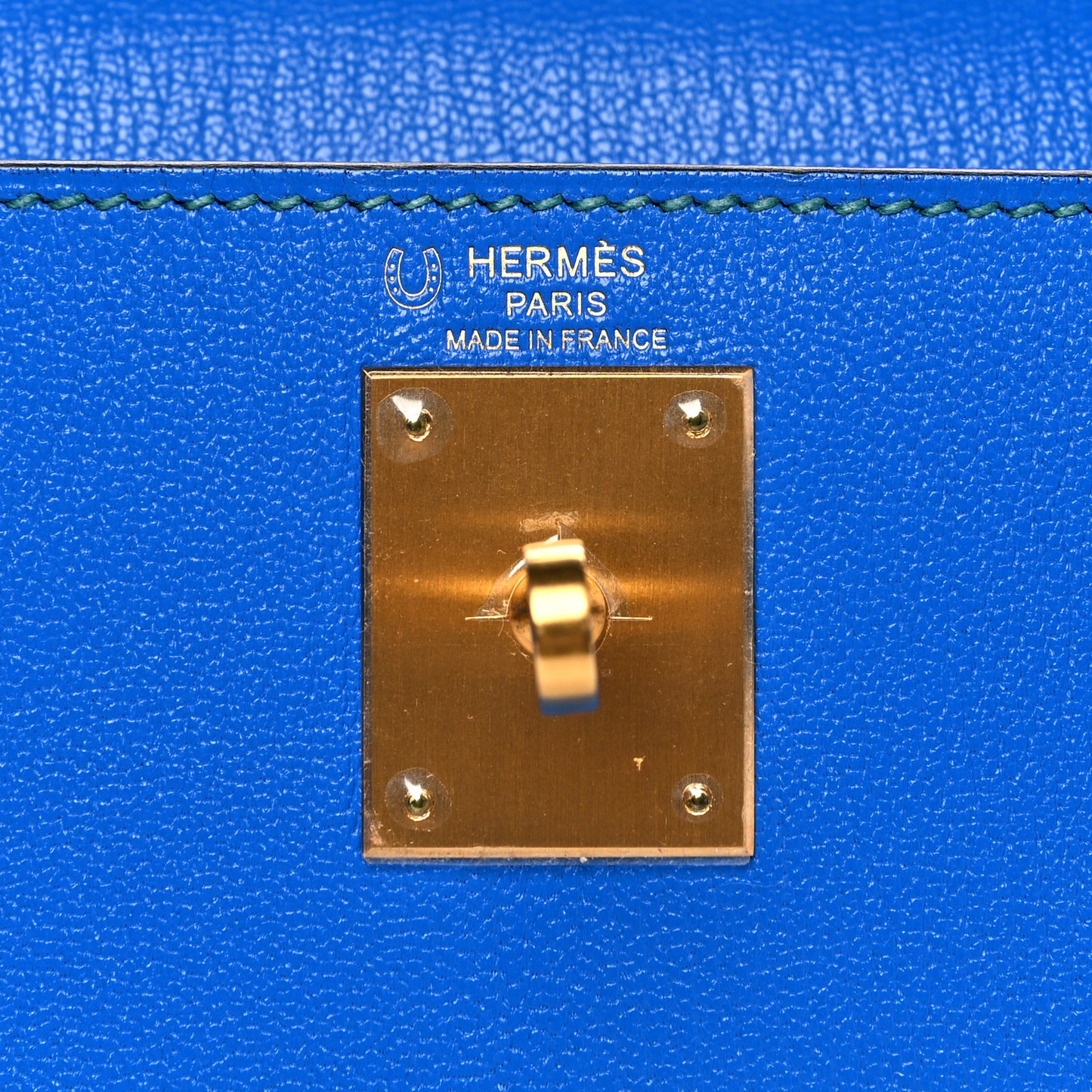 Chevre Mysore Horseshoe Kelly Retourne 28 Bleu Hydra Bleu Paon