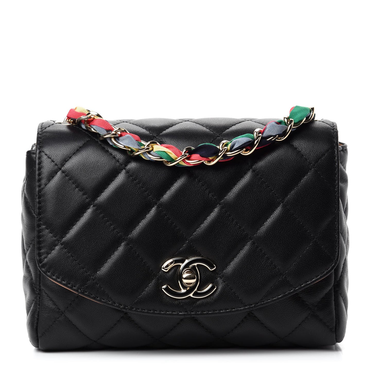 Lambskin Mixed Fibers Quilted Cocovado Flap Black