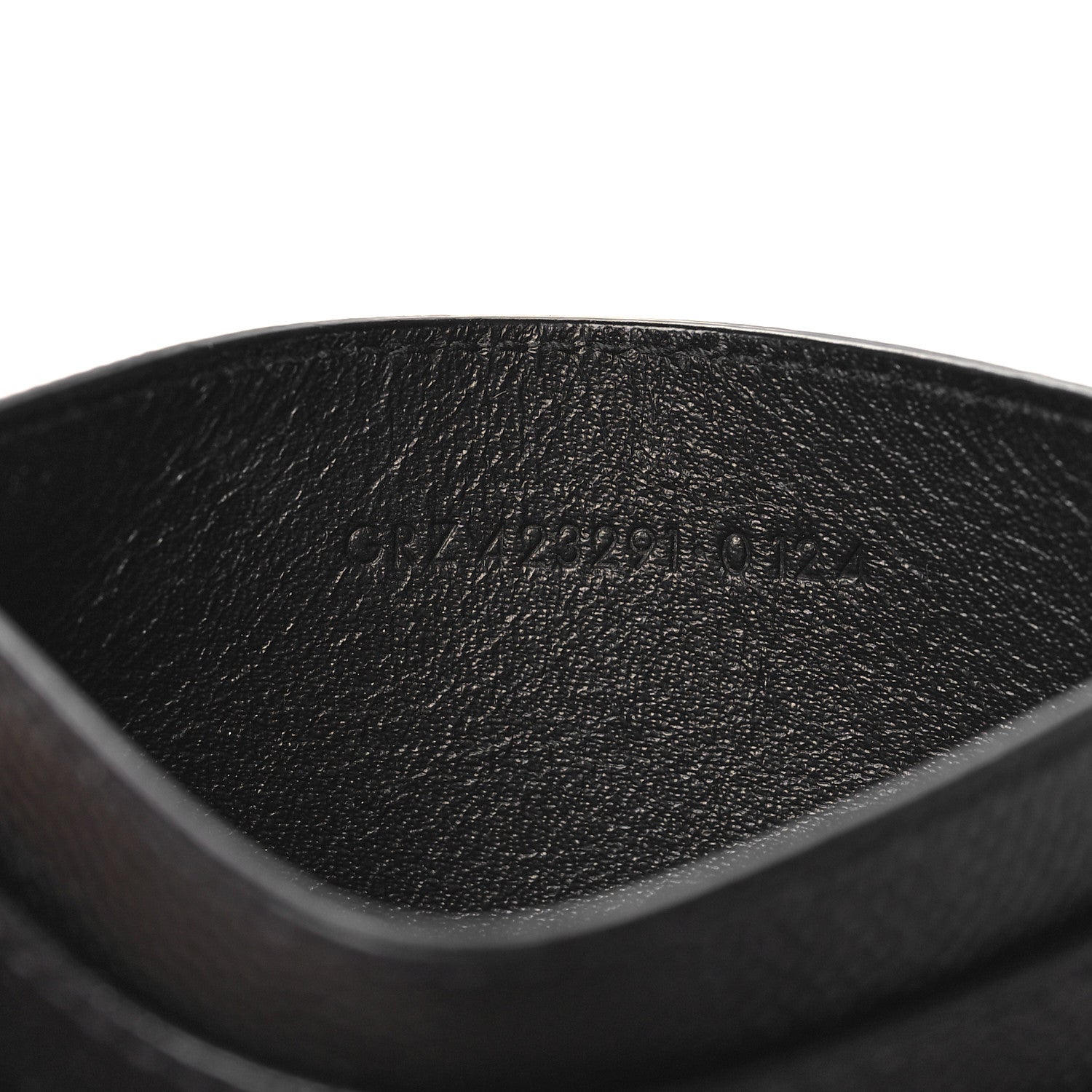 Saint Laurent Grain De Poudre Matelasse Chevron Monogram Credit Card Case Black 7 of 7