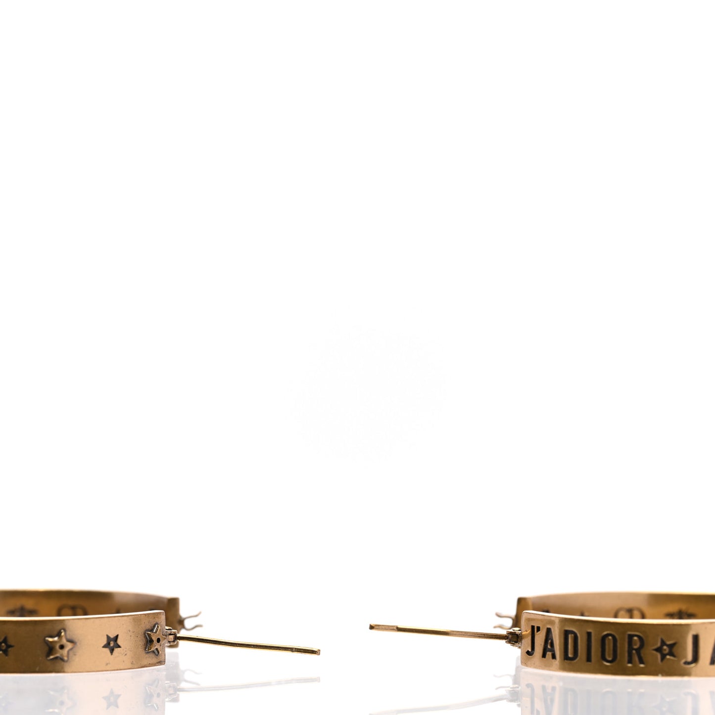 Metal J'Adior Star Hoop Earrings Aged Gold