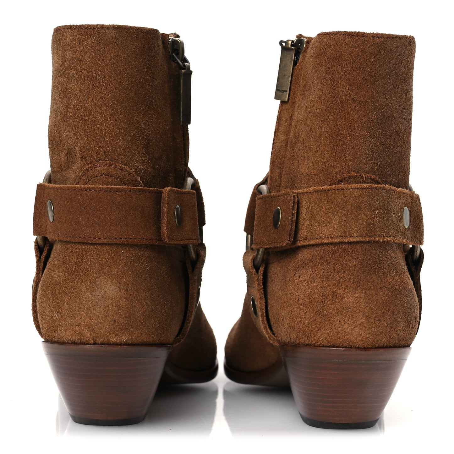 Suede Curtis Harness Ankle Booties 37 Noisette