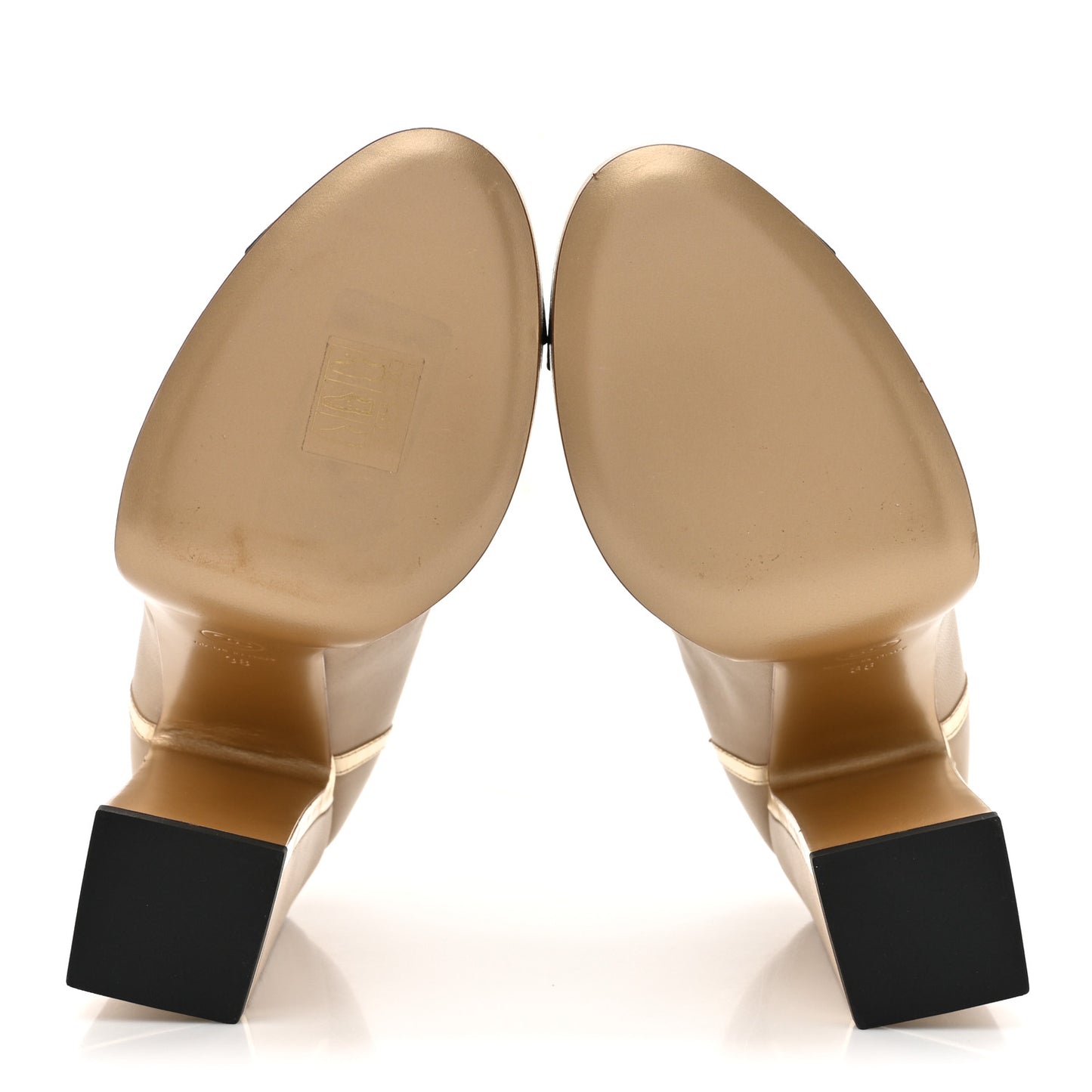 Lambskin Metallic Cap Toe Mary Jane Platform Pumps 38 Gold