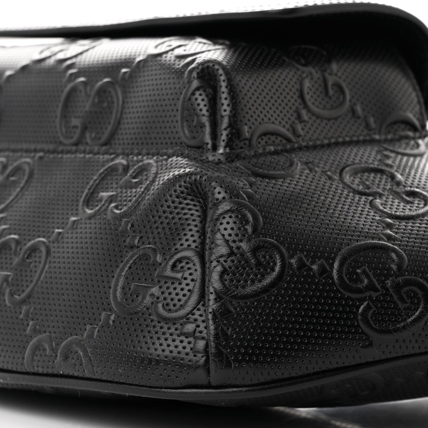 Calfskin GG Tennis Embossed Pocket Belt Bag Black