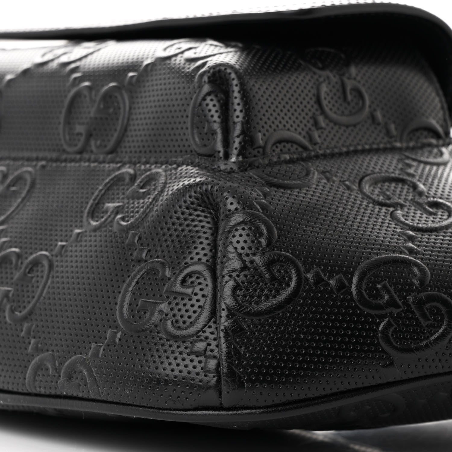 Gucci Calfskin GG Tennis Embossed Pocket Belt Bag Black 10 of 10