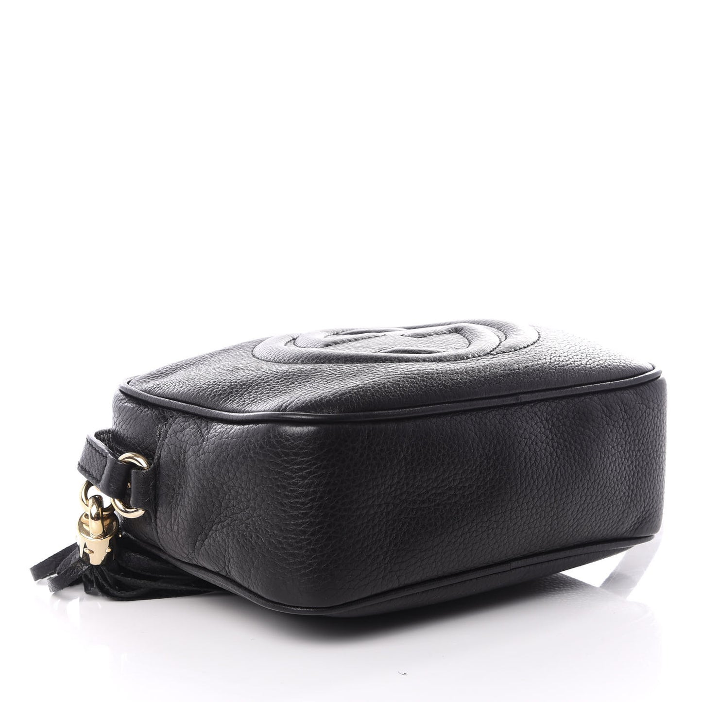 Pebbled Calfskin Small Soho Disco Bag Black
