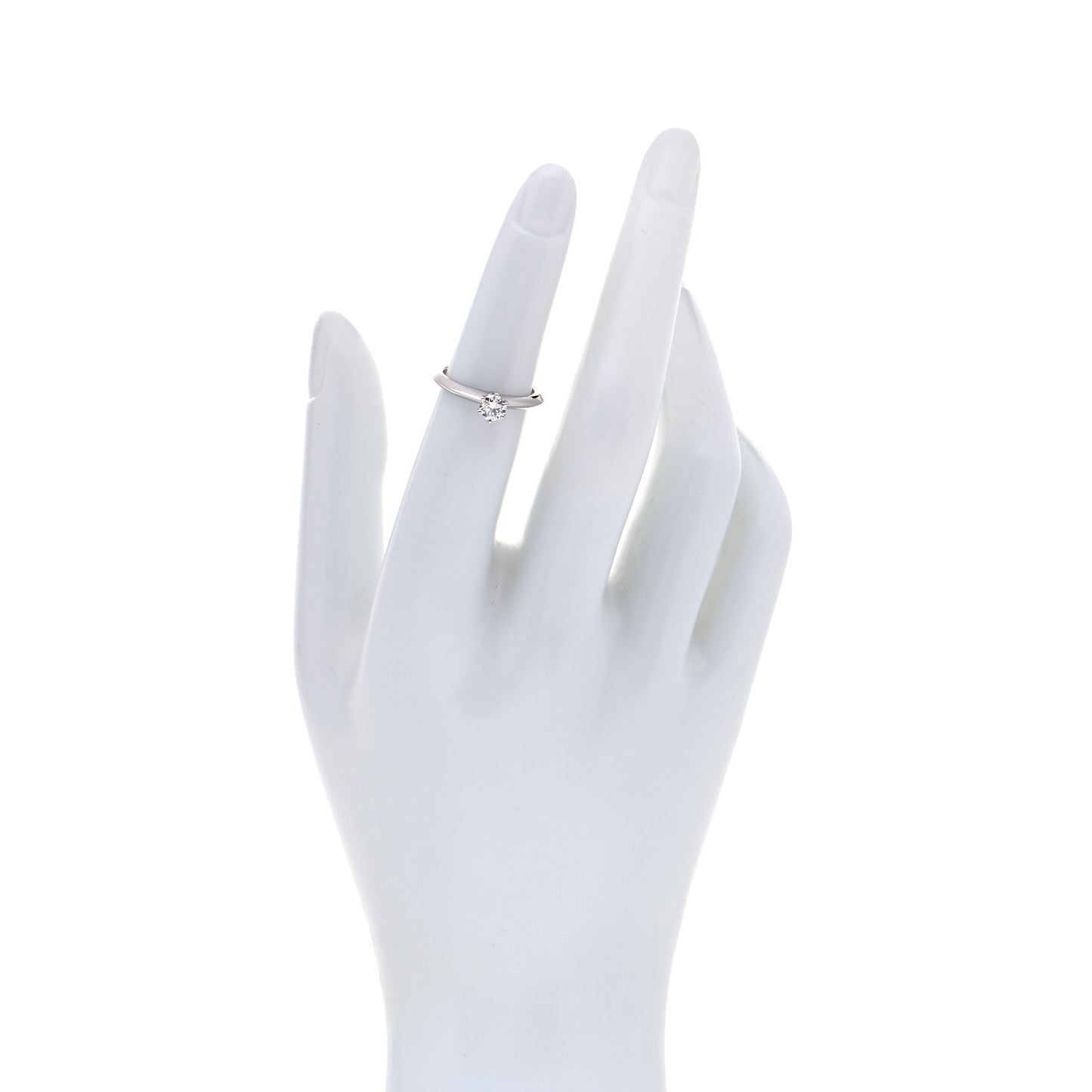 Platinum Diamond .33ct Solitaire Engagement Ring 49 4.75