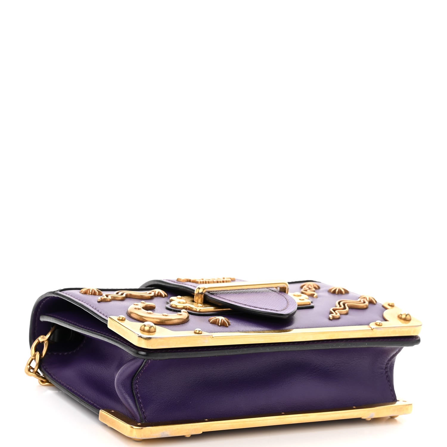 Prada City Calf Saffiano Astrology Cahier Bag Viola Black 4 of 12