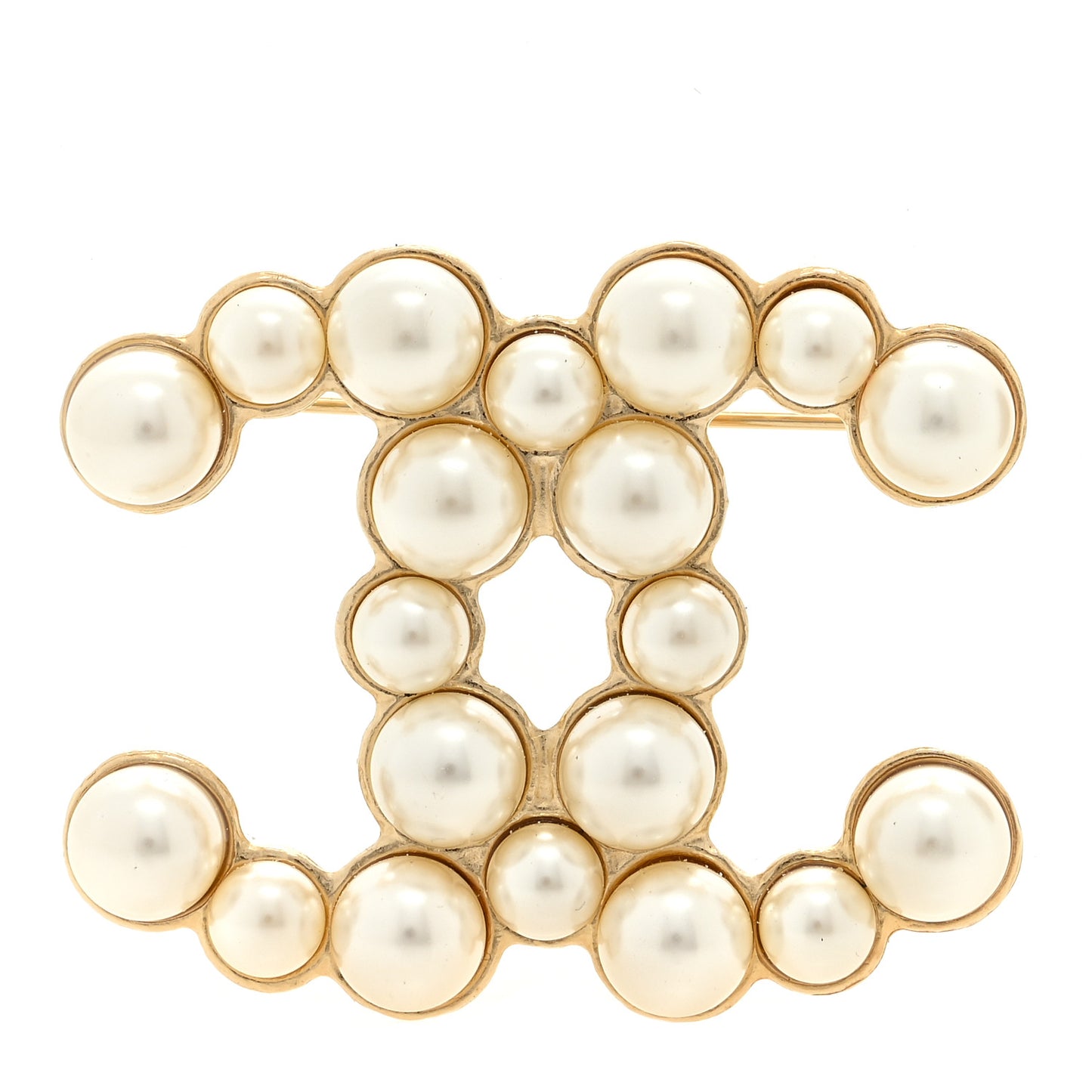 Pearl CC Brooch Light Gold