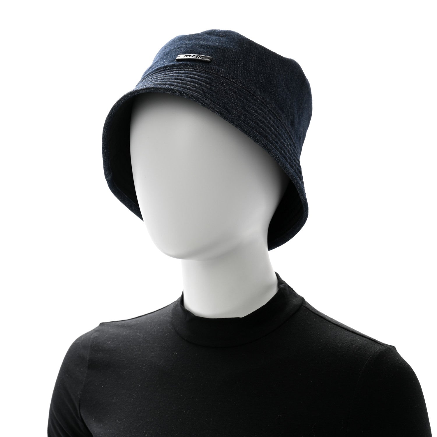 Prada Denim Re-Nylon Reversible Bucket Hat Blue Black 2 of 14