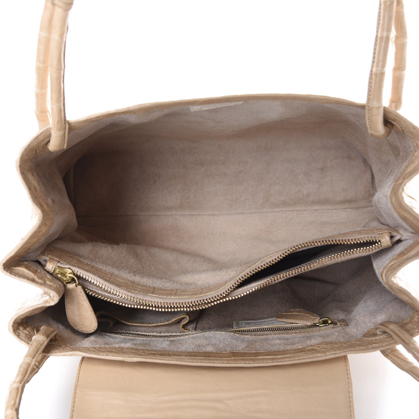 Crocodile Shoulder Bag Beige
