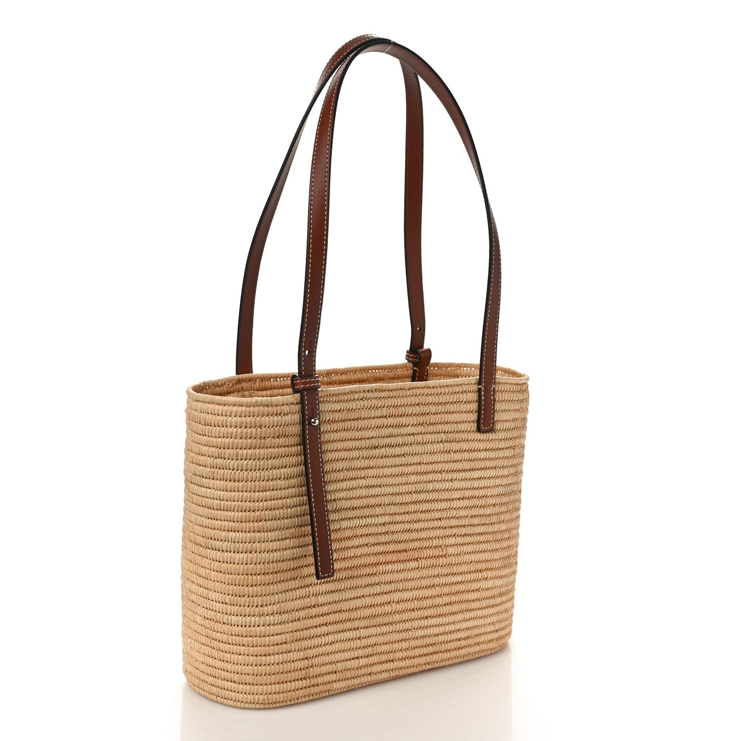 Raffia Small Square Basket Tote Bag Natural Tan