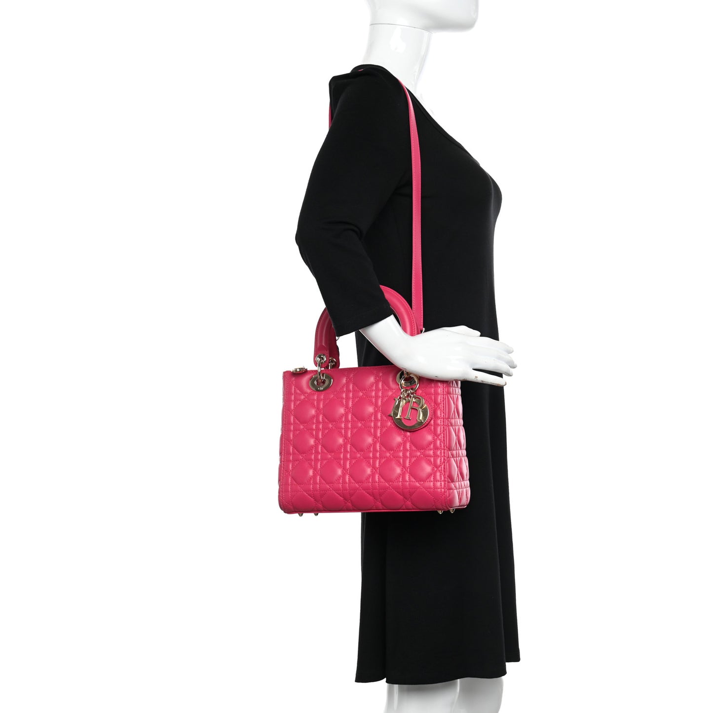 Lambskin Cannage Medium Lady Dior Pink