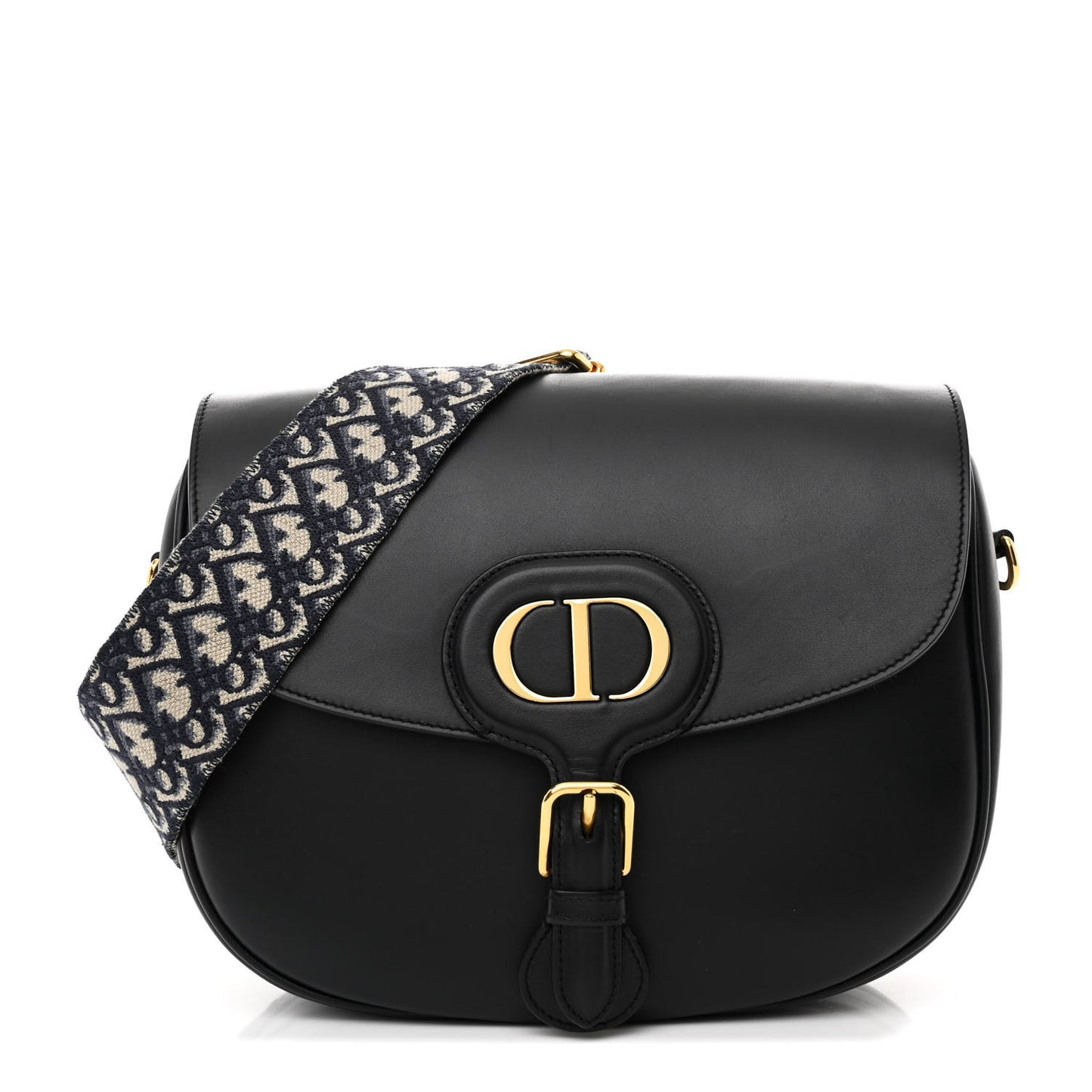 Box Calfskin Large Bobby Flap Black